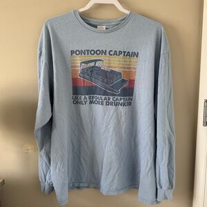 🚤🍺Funny Pontoon Captain Boat Lake Boating Beer Dad T-Shirt🍺🚤 ~2XL